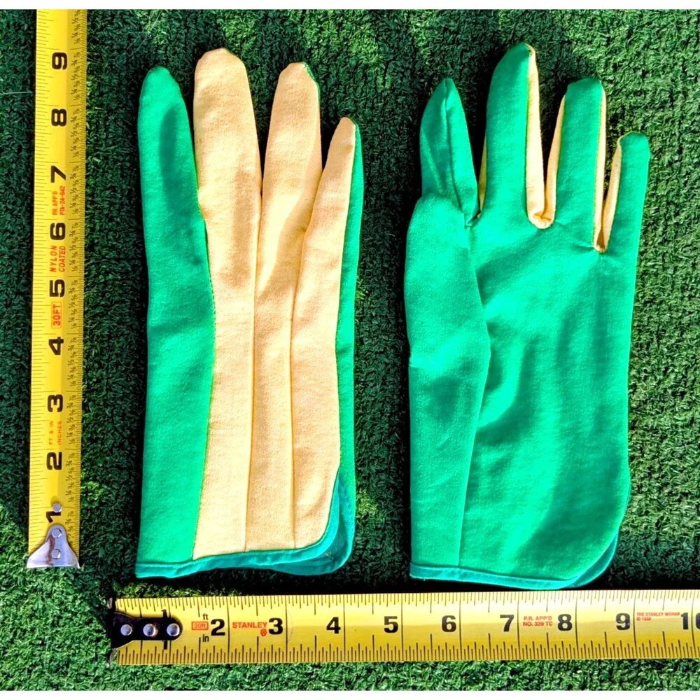 Women's Work & Gardening Vinyl Protective Gloves Pair One-Size OSFM Stretch EUC